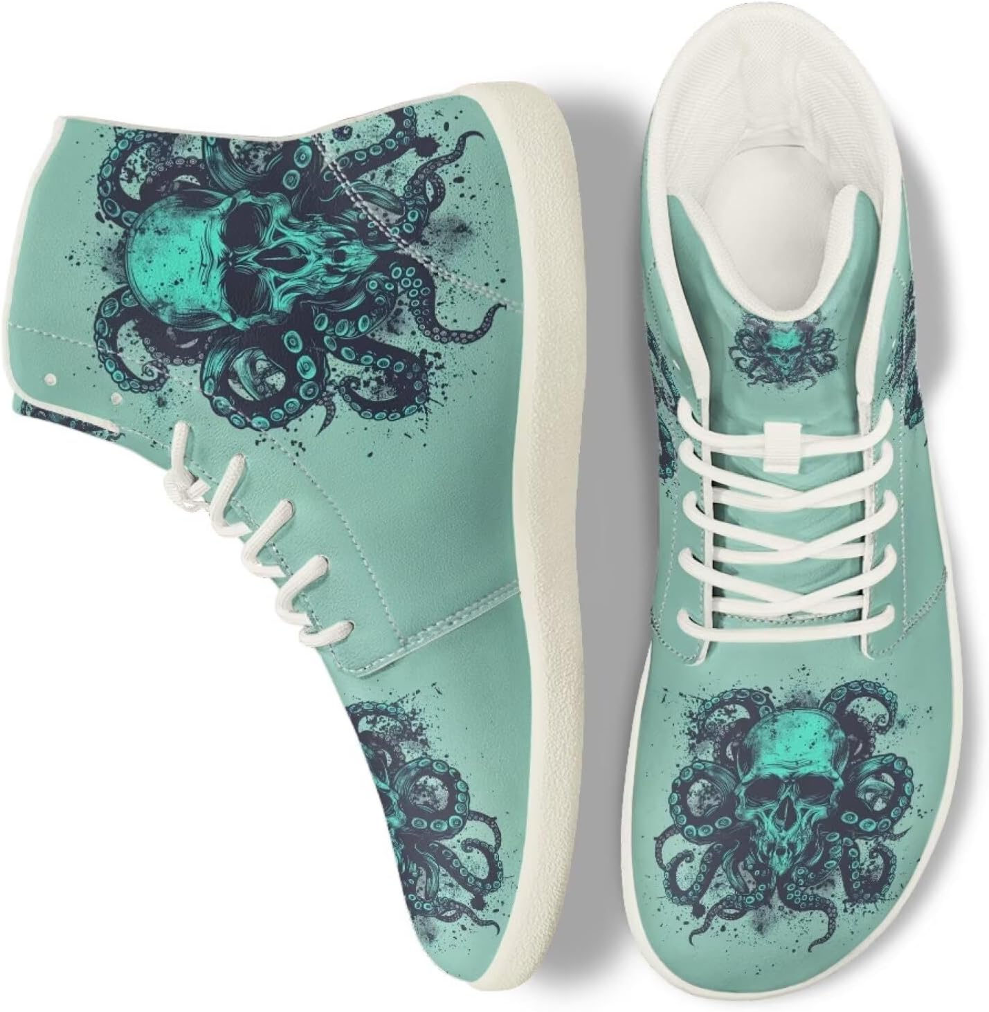 

Женские и мужские кроссовки с черепом, беговые, слипоны, рабочие, высокие, для ходьбы, тенниса, спортивные Ecaestolph, зеленый