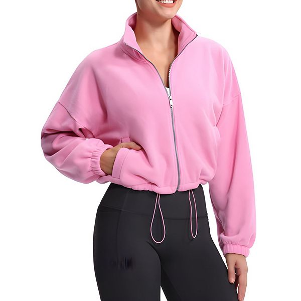 

Женская куртка на молнии из шерпы с кулиской по низу Megaretailer