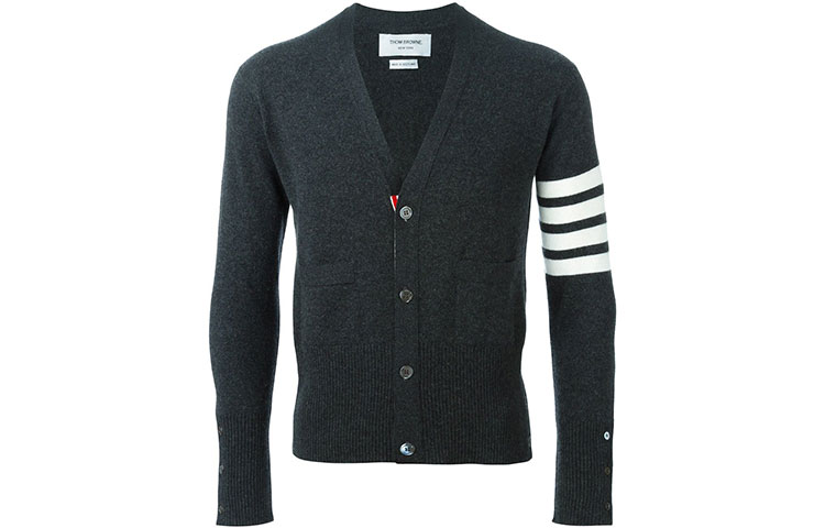 

Кардиган с четырьмя полосами THOM BROWNE, черный