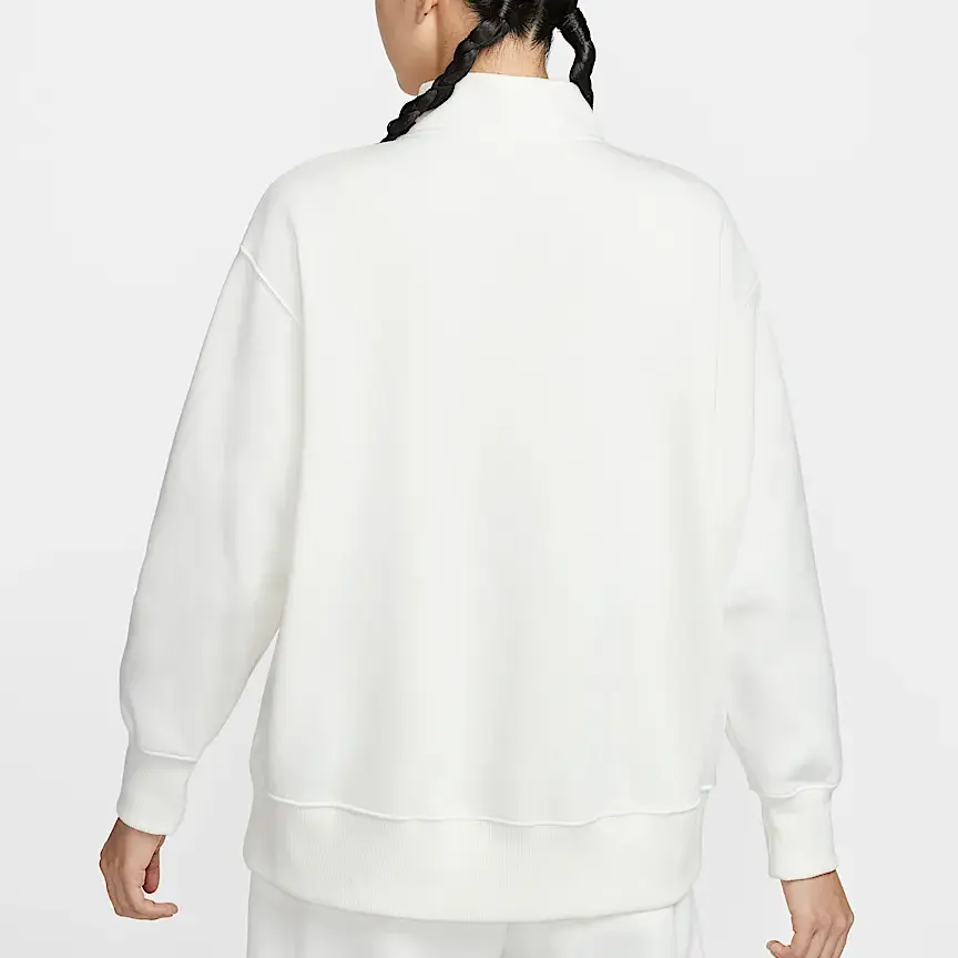 Женская толстовка Sportswear Phoenix Fleece Oversized с застежкой-молнией на четверть длины Nike, canvas белый/черный — фото 4