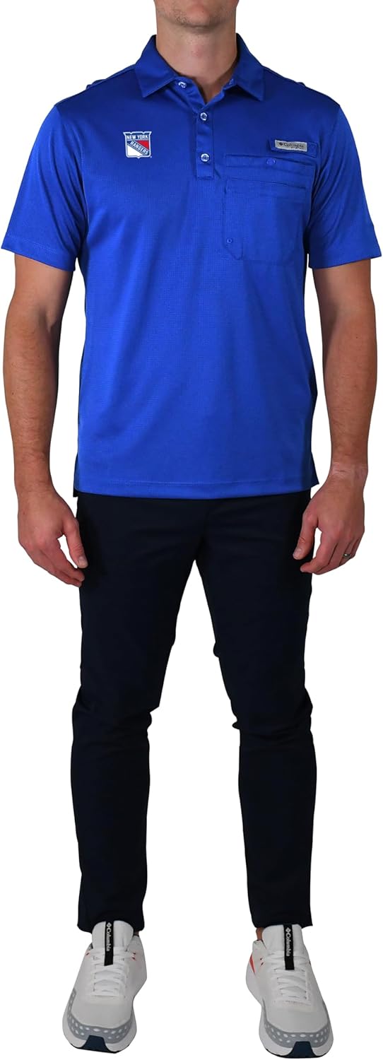 

Columbia Golf мужская поло Omni-Wick New York Rangers Flycaster Pocket, Azul