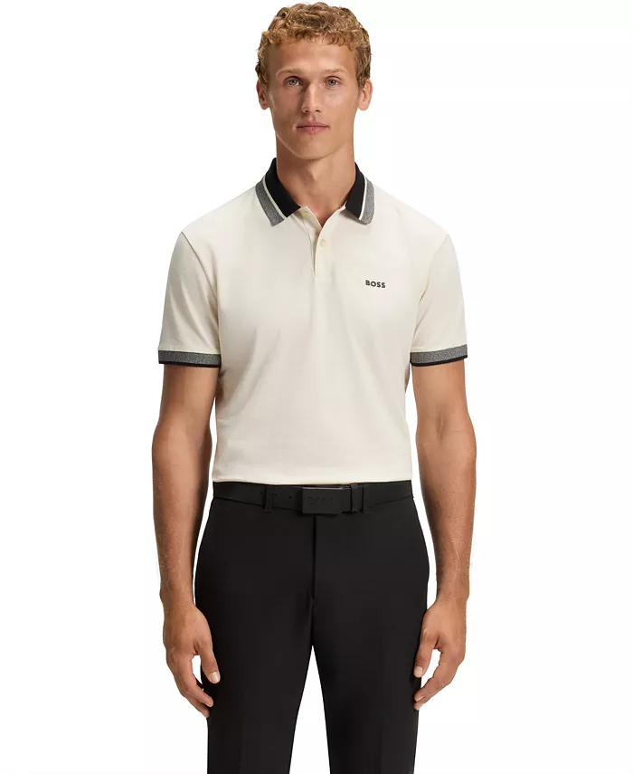 

Мужская поло из хлопкового пике Hugo Boss, белый