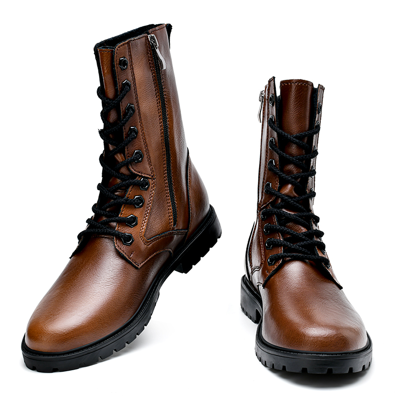 Bull Thunder Высокие ботинки Martin унисекс коричневые утепленные, цвет Brown Insulated Shoes — фото 4