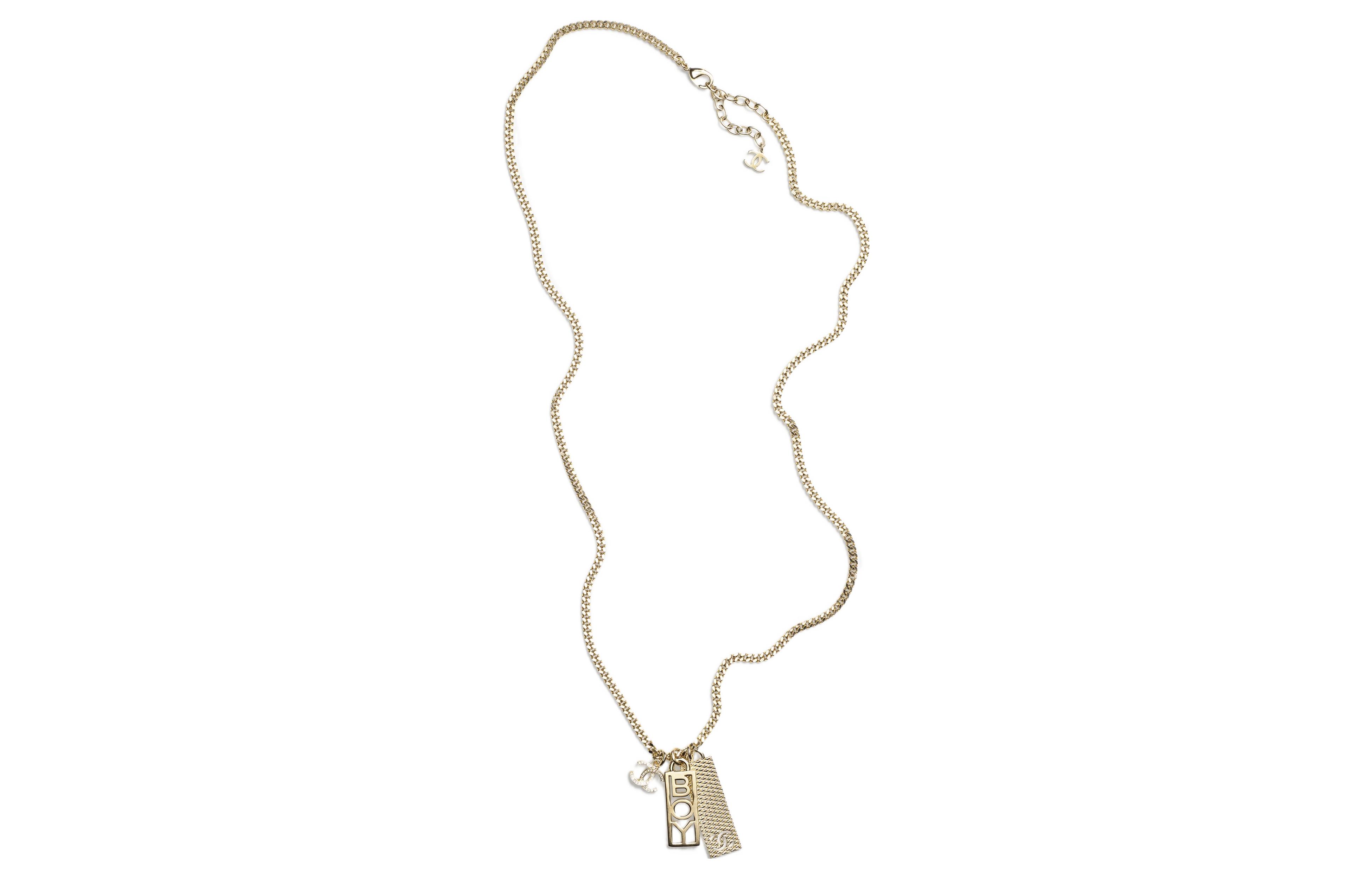 

CHANEL Двойное ожерелье с буквой C для женщин, золотое