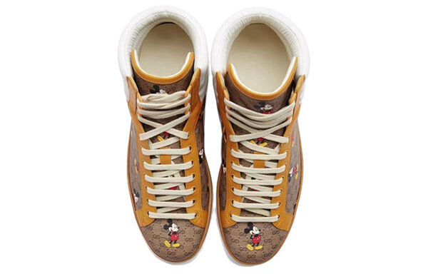 Кроссовки x disney mickey mouse gg sneakers 'brown yellow' Gucci, мультиколор — фото 2