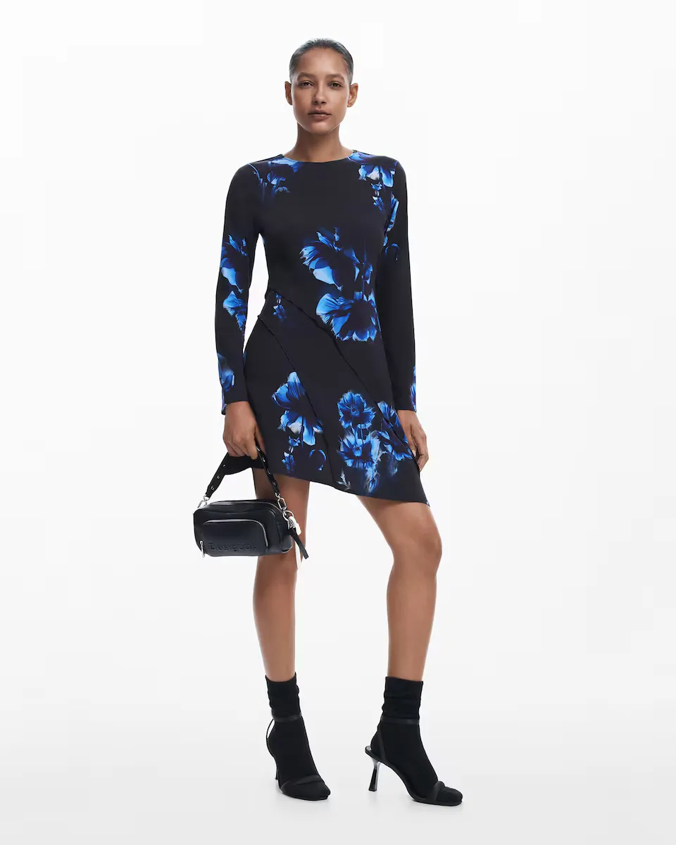 

Платье асимметричного кроя Desigual, черный