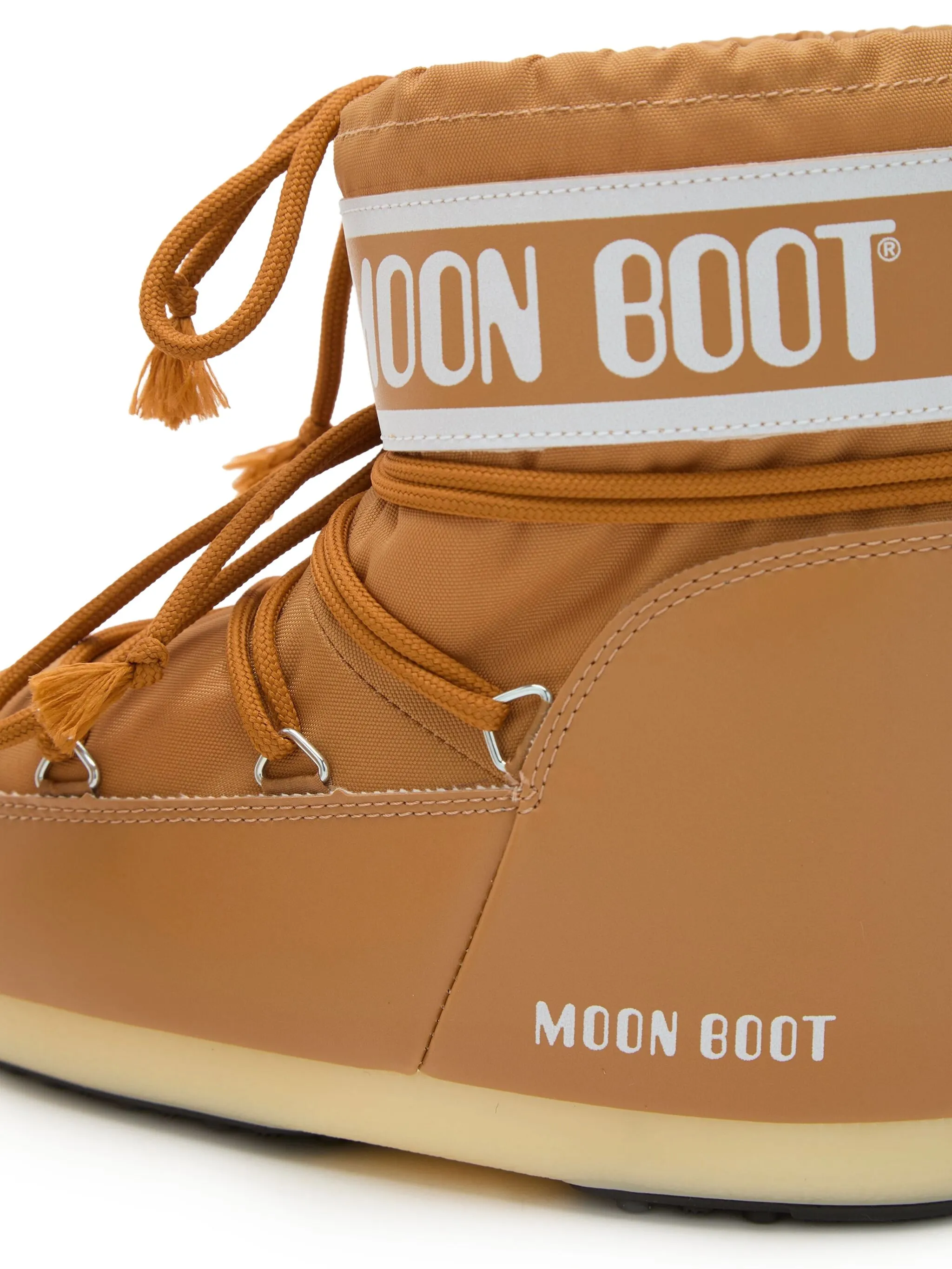Низкие коричневые ботинки на шнуровке с логотипом Icon Moon Boot Kids — фото 4