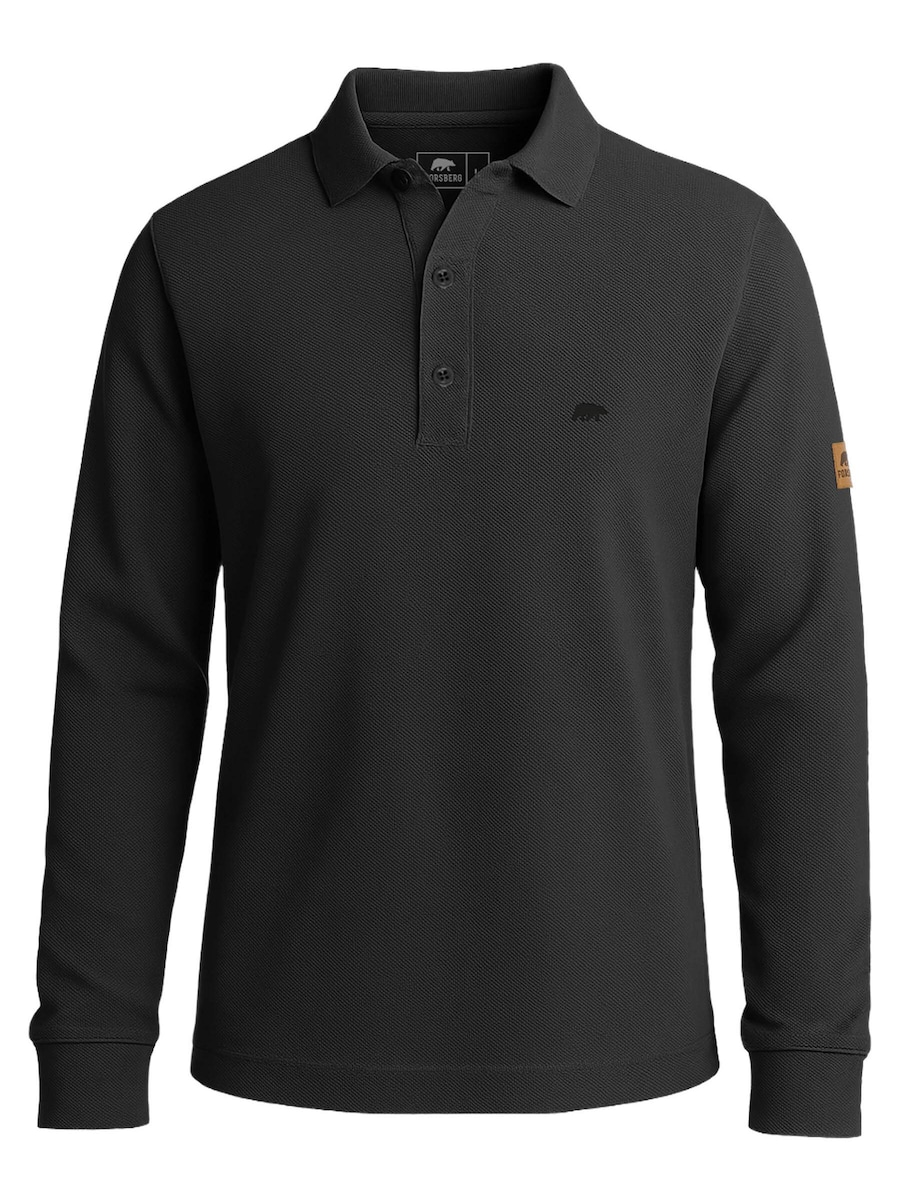 

Рубашка FORSBERG Langarm Poloshirt aus Baumwolle, черный