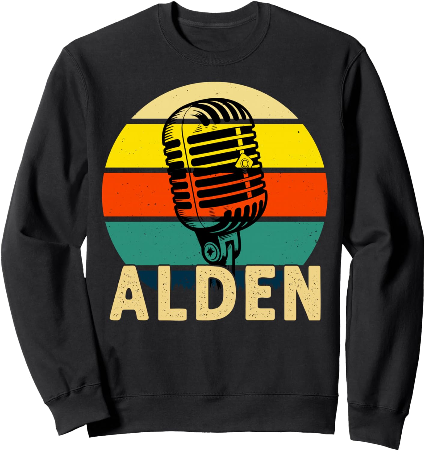 

Толстовка Alden Name Retro Microphone Music 80s Vintage для мужчин и детей Retro Music Vintage Microphone Outfit, черный