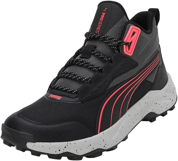 Кроссовки для бега PUMA Obstruct Pro Mid Street унисекс, Puma Black Cool Dark Gray Fire Orchid