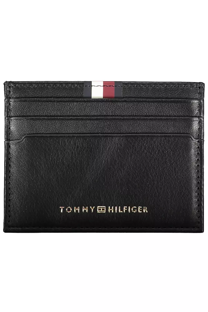 

Черный кожаный мужской кошелек Tommy Hilfiger
