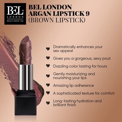 Bel London Помада Bl Argan Dusty Rose, потрясающие помады для женщин, мягкие, целующиеся губы, стойкие, сохраняют сияние весь день и ночь 09 — фото 2