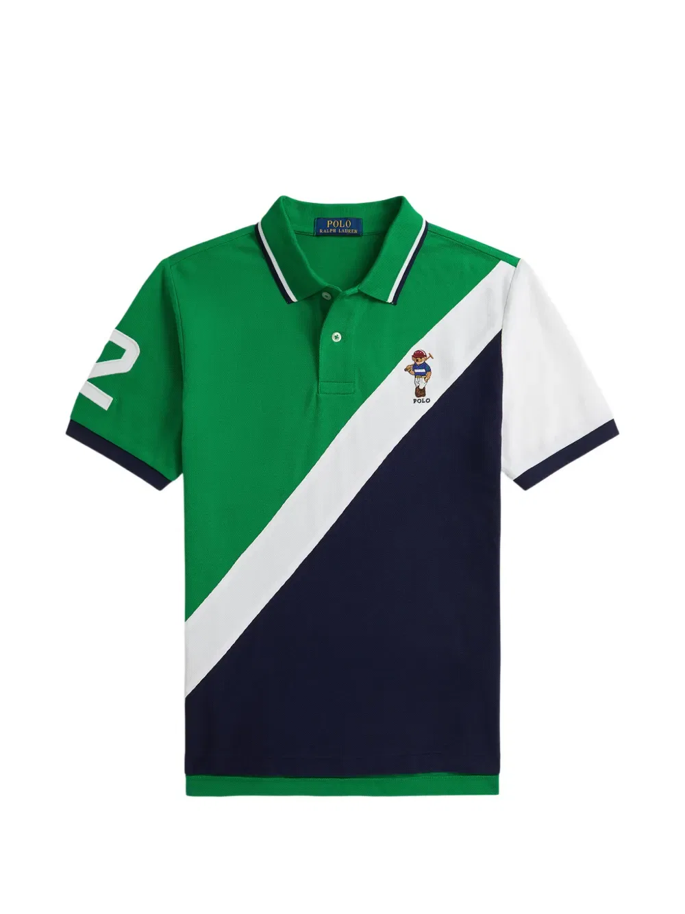 Рубашка поло Polo Bear с цветовыми блоками Polo Ralph Lauren Kids, зеленый