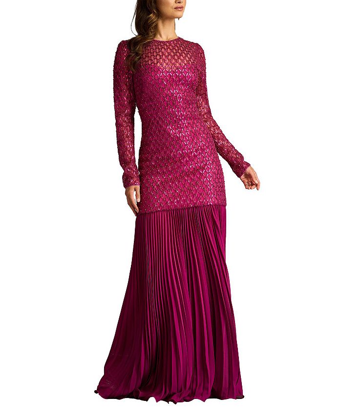 

Халим Платье с вышивкой пайетками и эффектом иллюзии Tadashi Shoji, фиолетовый