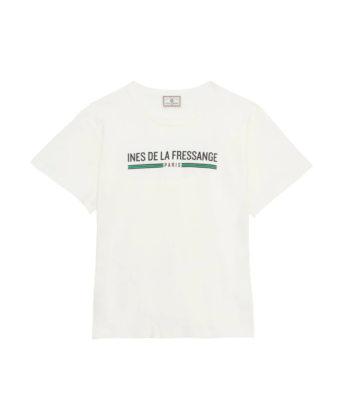 

Белая футболка Maxence из красного хлопка с принтом Ines De La Fressange Paris, белый