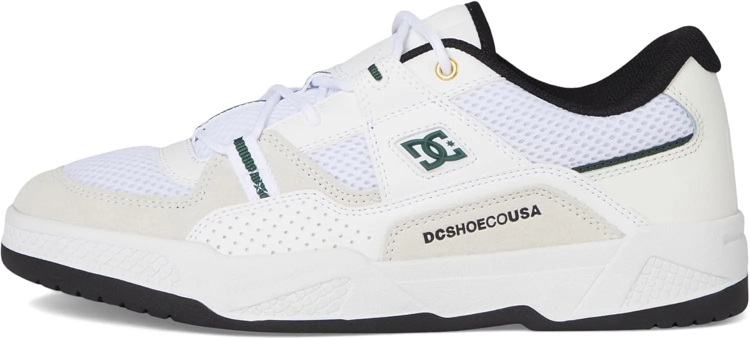 Мужские скейтбордические кроссовки DC Shoes Construct, белый/черный/зеленый — фото 4