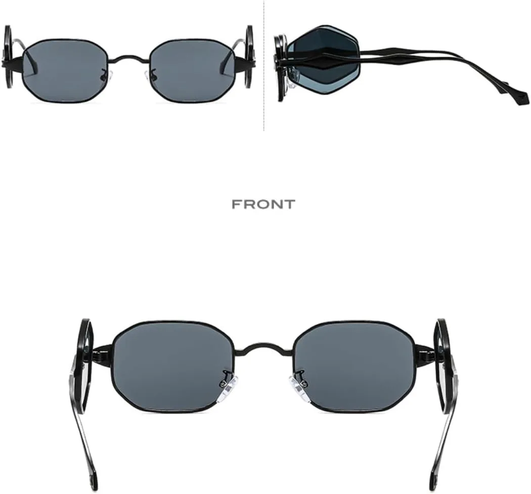 

Панк-солнцезащитные очки для женщин, сексуальные, с двойными линзами, металлическая оправа, градиентные линзы, защита от УФ-излучения UV400 HHZZYVY, Gold-clear