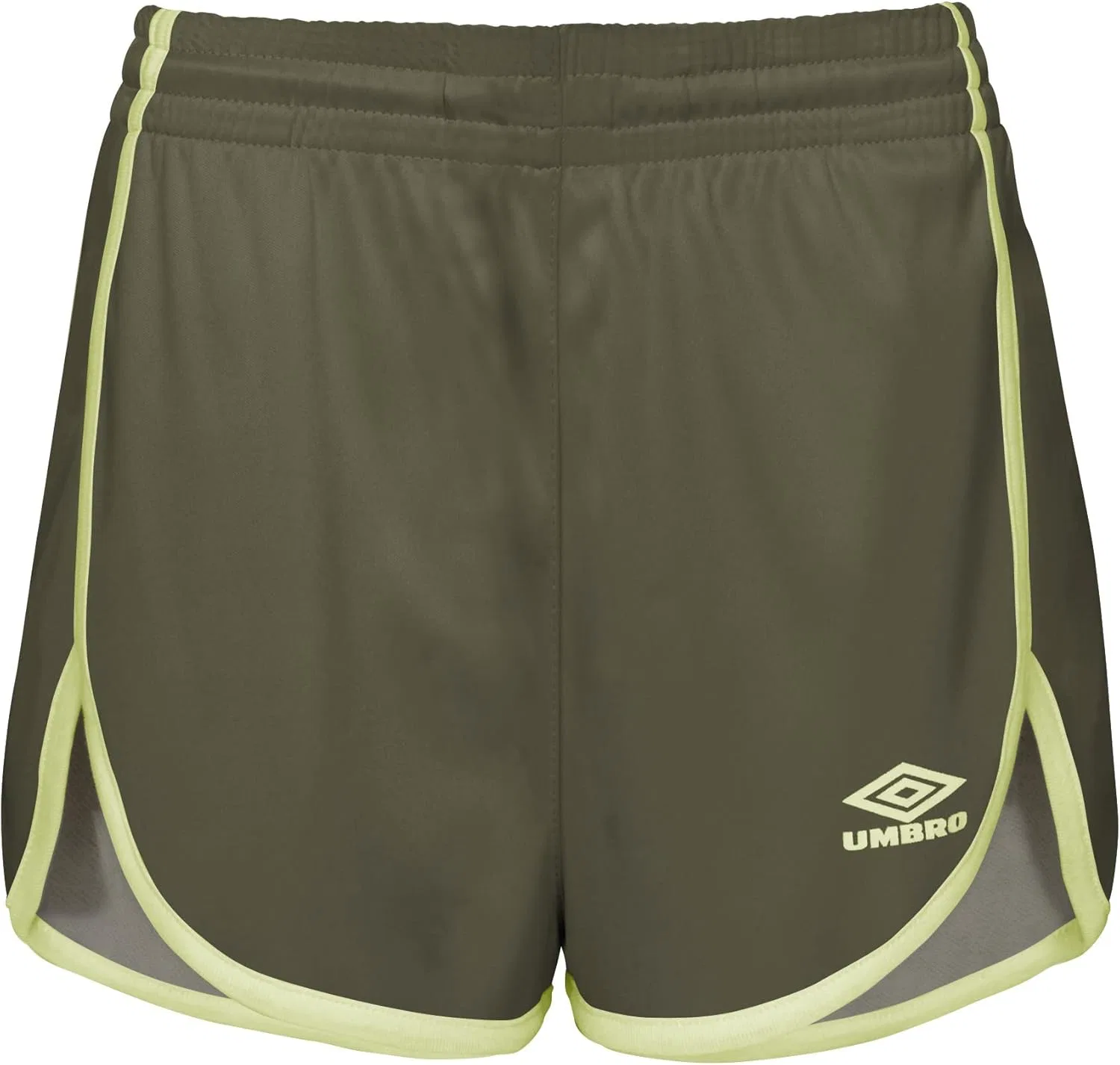 Классические спортивные шорты для девочек Umbro, Burnt Olive/Sunny Lime