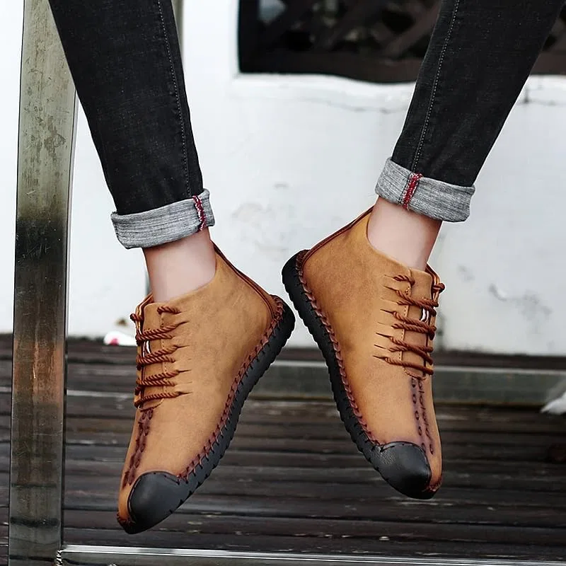 Лоферы кожаные Mens Warm Chukka Boots, Brown Asifn — фото 2