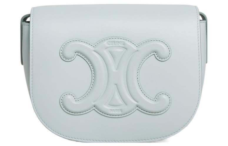 

CELINE Сумка Cuir Triomphe из гладкой телячьей кожи, через плечо, женская, нежно-голубого цвета