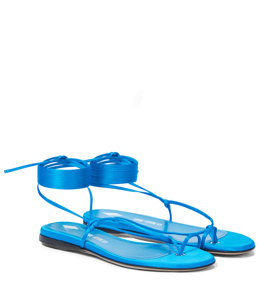 Атласные сандалии-шлепки Kika The Attico, Turquoise