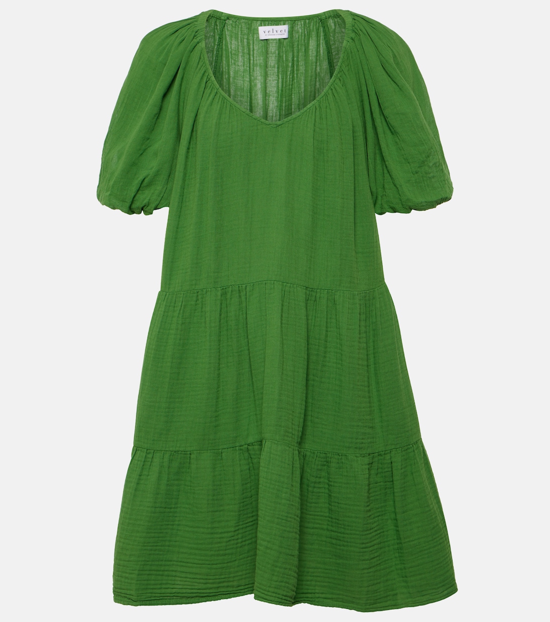 

Мини-платье Helena из хлопка Velvet, Grass