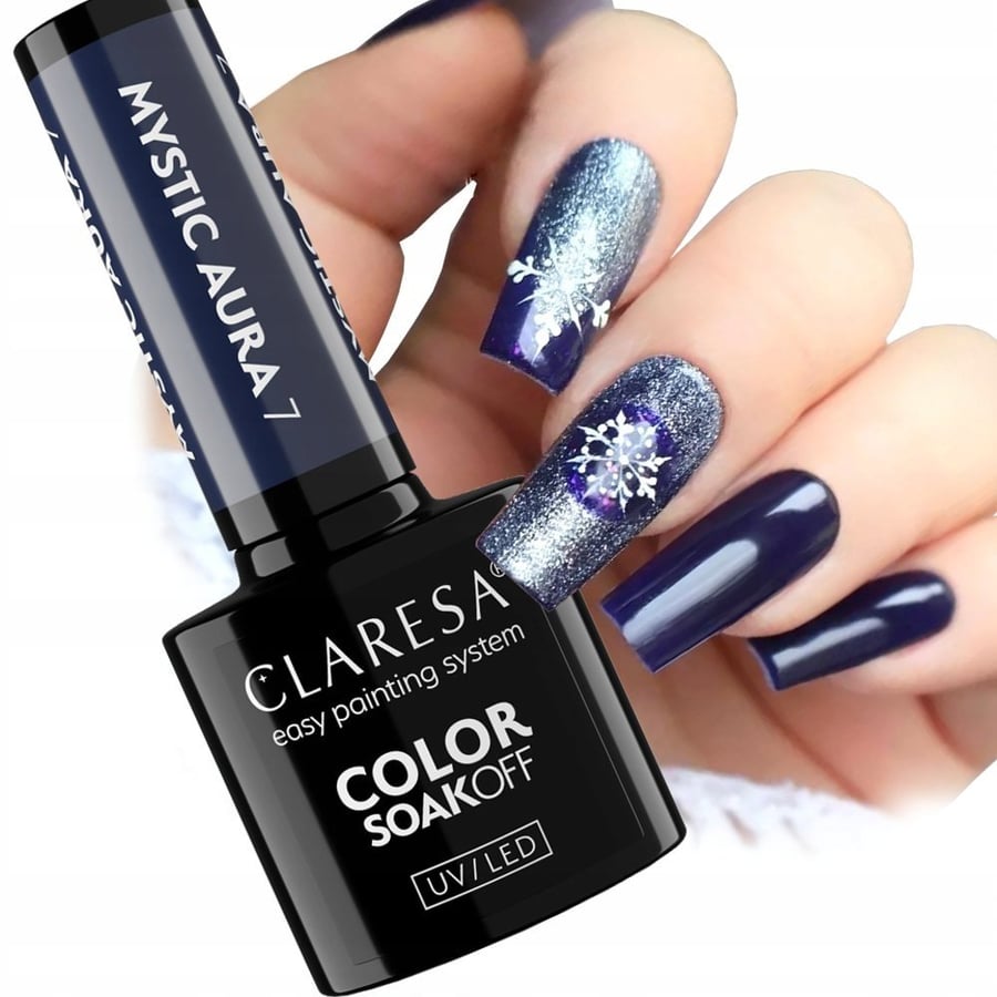

Claresa Mystic Aura 7 Hybrid Varnish Navy Blue 5G Puderek