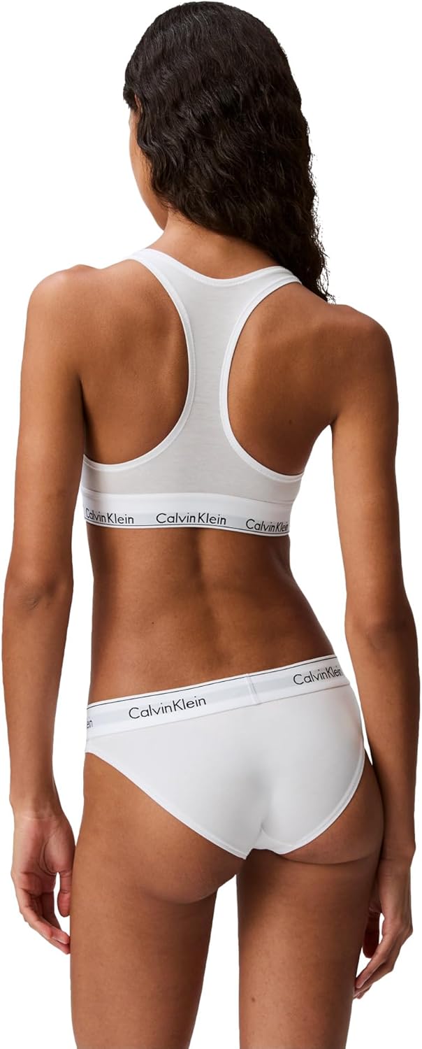Бюстгальтер Calvin Klein Womens Modern Cotton Unlined Wireless Bralette, белый — фото 3