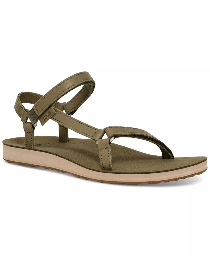 Женские кожаные сандалии Original Universal Slim Teva, зеленый