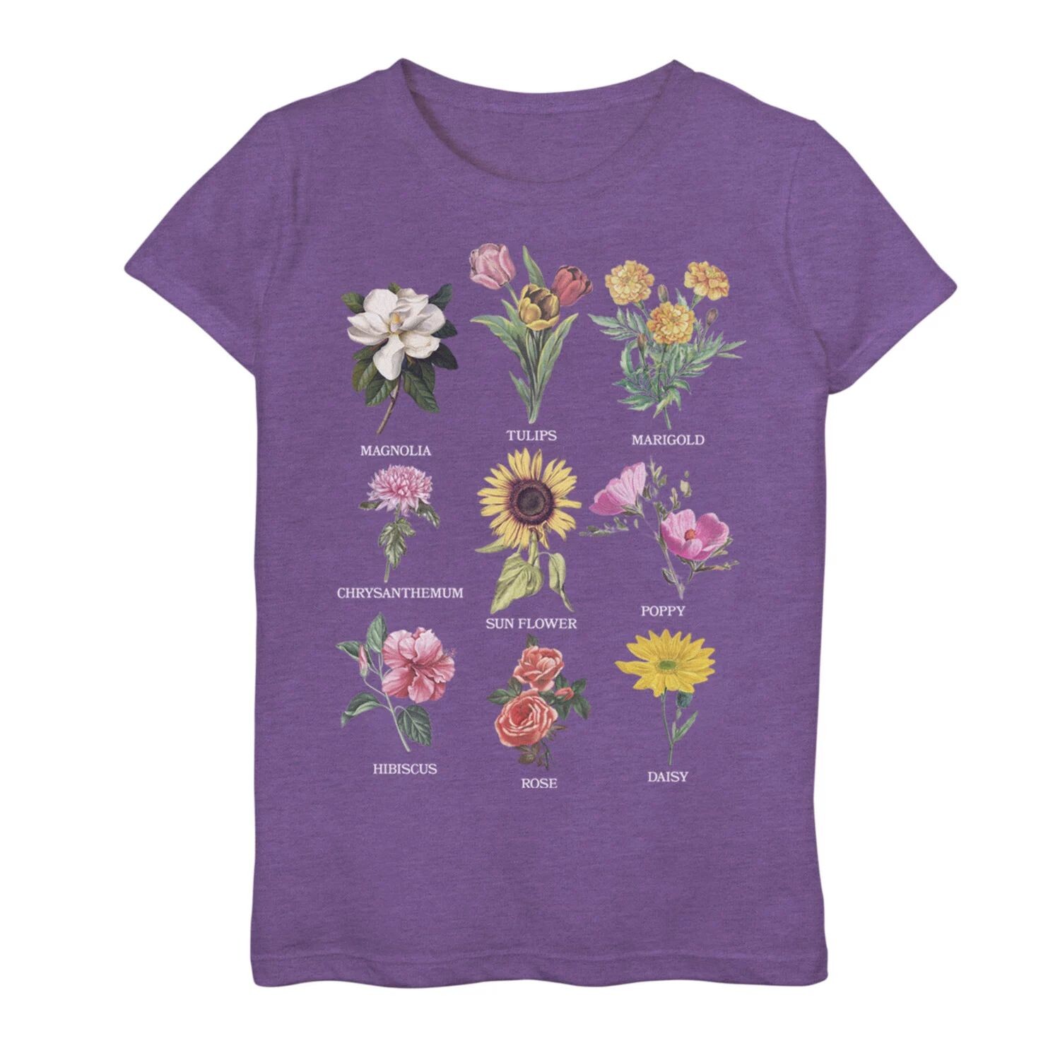 

Футболка с графическим рисунком Fifth Sun Botanic Flower Chart для девочек 7–16 лет Unbranded
