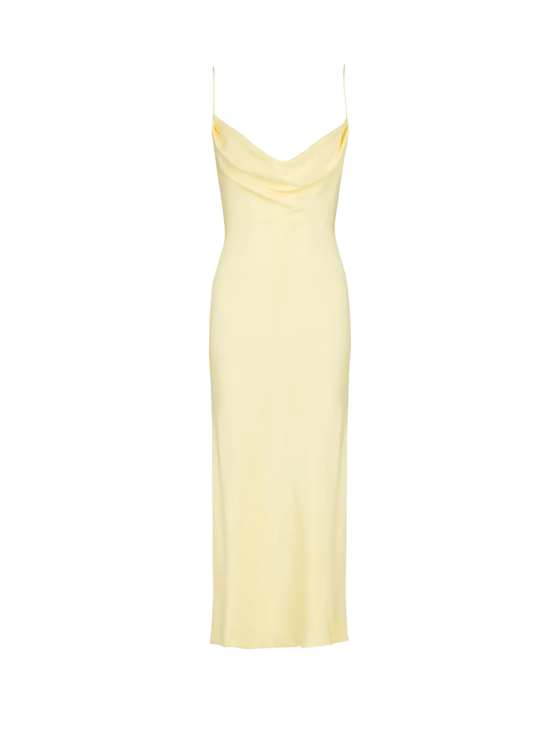 

Длинное платье на бретелях из шелкового сатина Balmain, желтый
