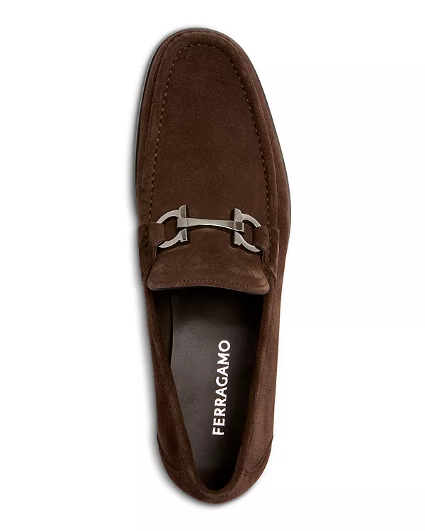 Мужские замшевые лоферы Grandioso Ferragamo, коричневый — фото 2