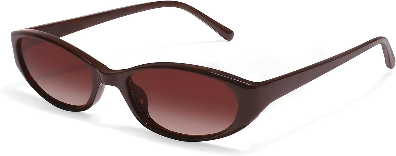 

Ретро овальные солнцезащитные очки для женщин 2026 года, стильные очки-«кошачий глаз» в стиле 90-х, легкие солнцезащитные очки GUVIVI, Red Frame - Gradient Red Lens