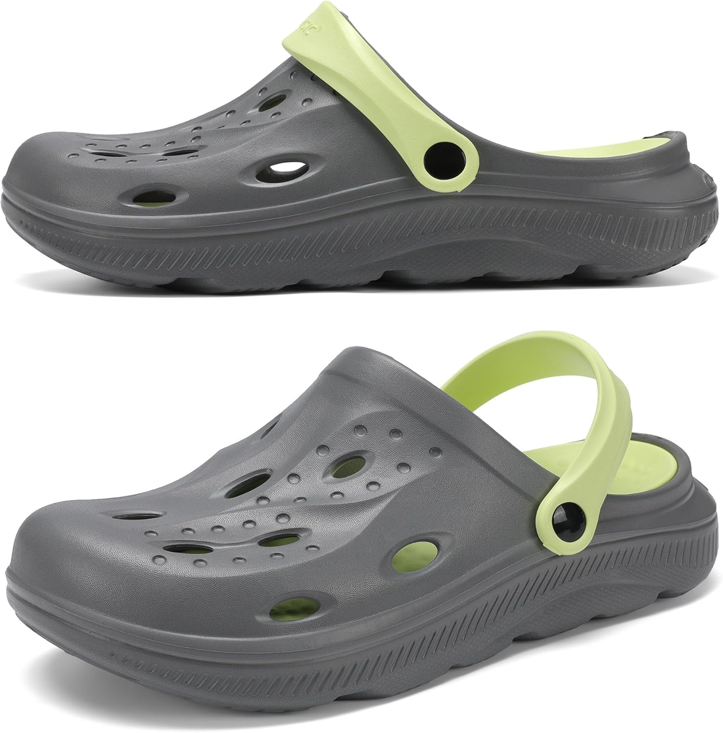 

Сабо с поддержкой свода стопы, мужские и женские садовые тапочки, легкие пляжные тапочки для отдыха на природе, восстановительные сандалии со съемными толстыми стельками Ozlook, зеленый/серый