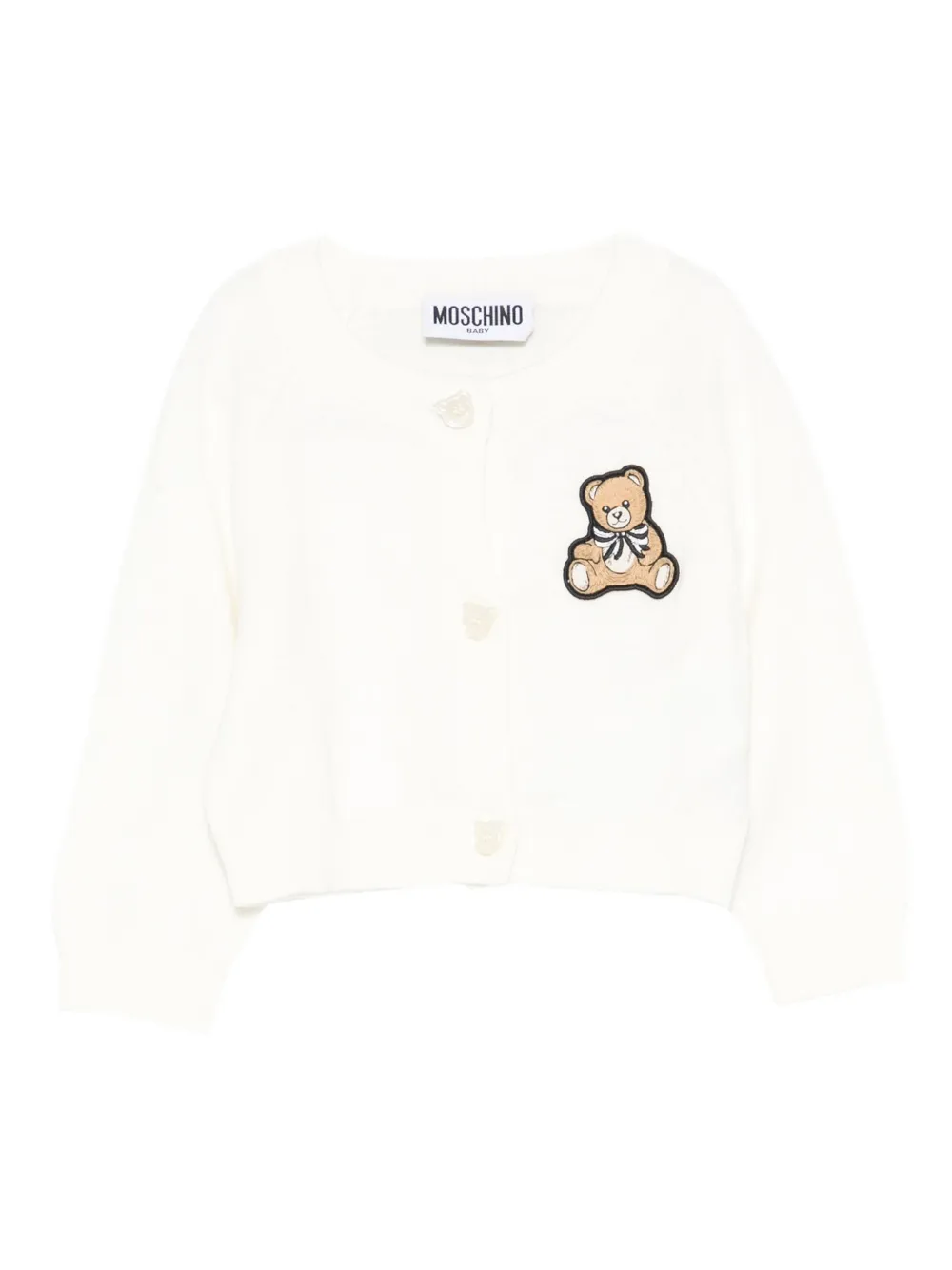

Кардиган с аппликацией Тедди Moschino Kids, белый