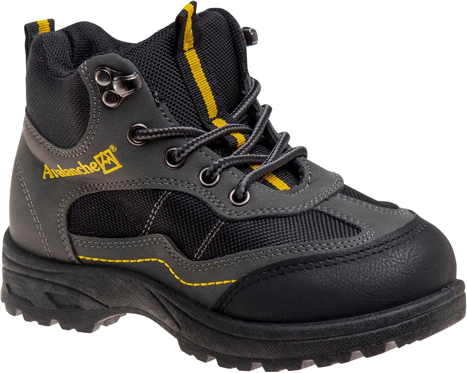 

Ботинки для походов Avalanche Boys, для трекинга, прогулок, скалолазания и работы, с шнуровкой, высокие до щиколотки, для маленьких детей 11-13, больших детей 1-5, желтый/серый