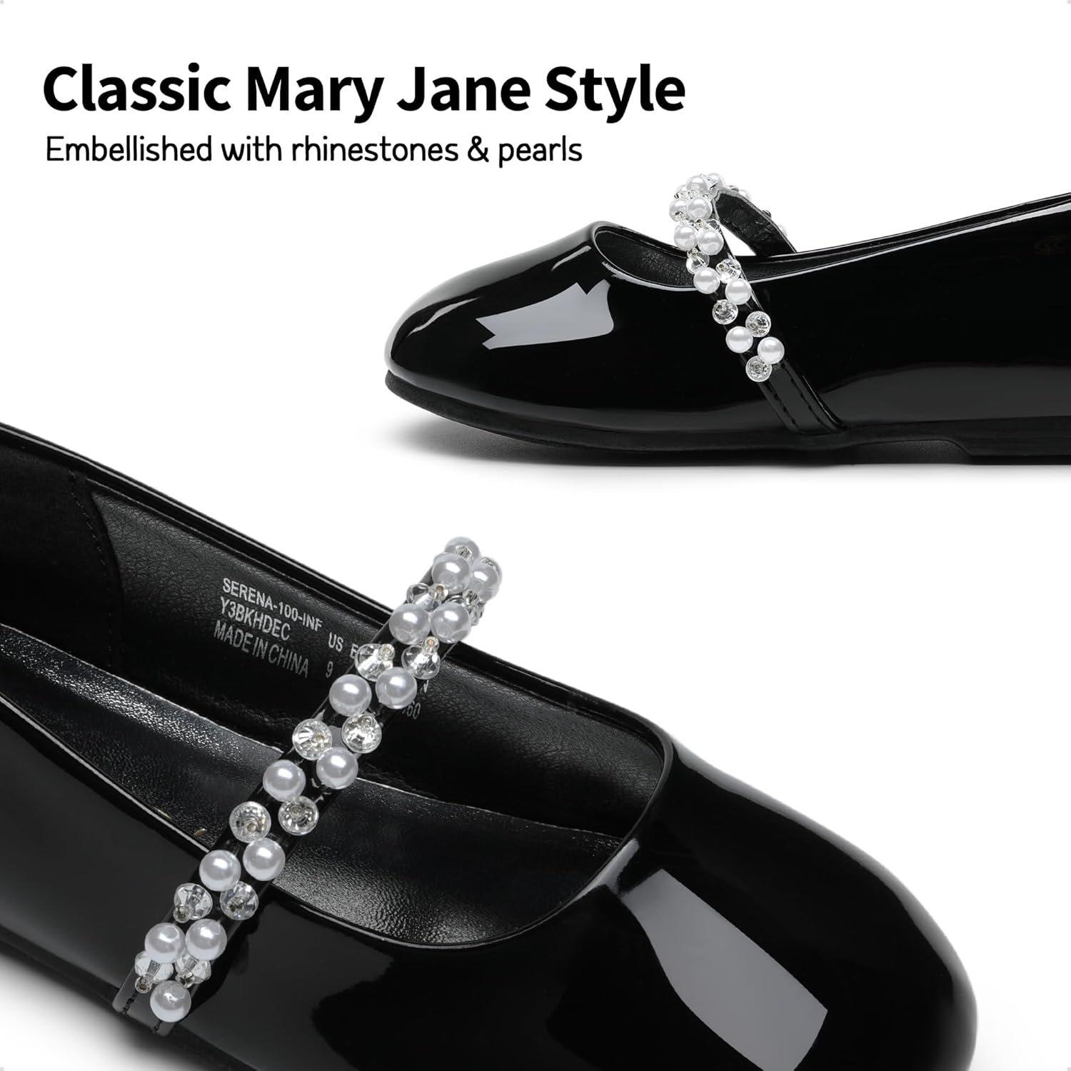 Туфли для девочек DREAM PAIRS Mary Jane Ballerina Flats для свадьбы, вечеринок (малыши/маленькие дети/старшие дети), черный — фото 4