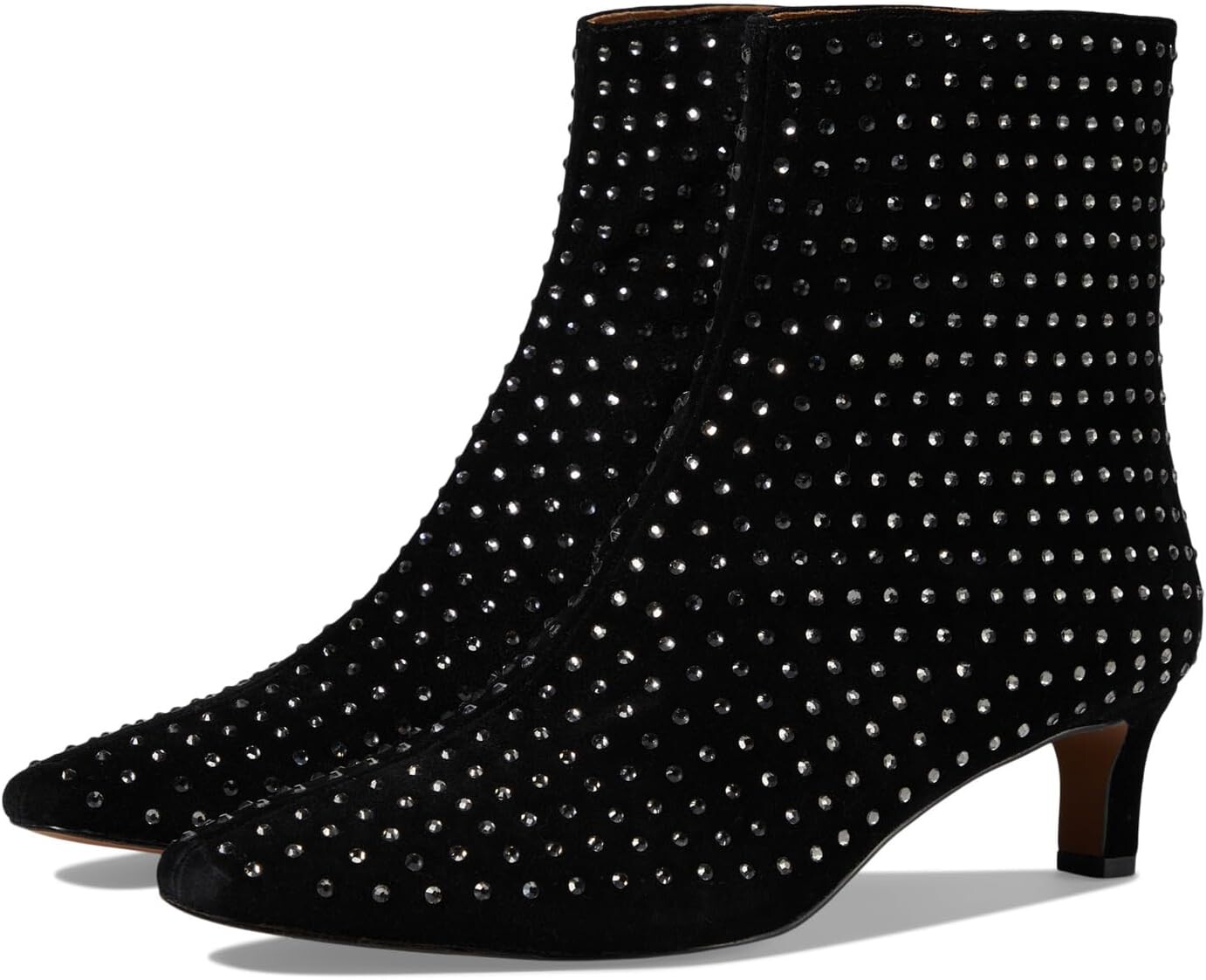 

Ботинки Madewell The Dimes Kitten-Heel Boot in Crystal-Embellished Suede, цвет True Black Multi