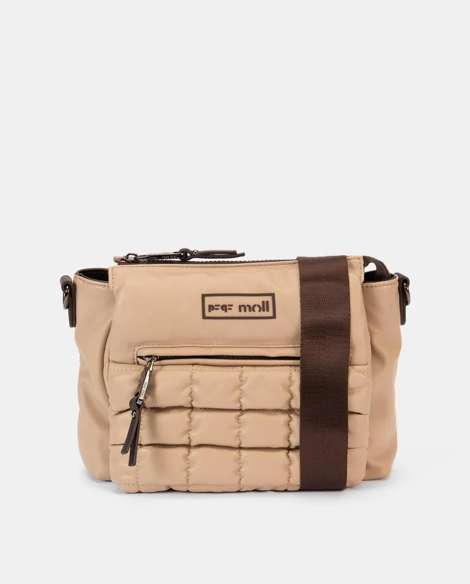 

Стеганая сумка через плечо со сборками и плечевым ремнем Pepe Moll, кремовый