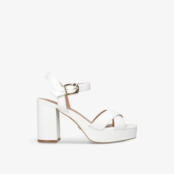 

Кожаные босоножки на платформе с перекрестными ремешками Serafina Carvela, белый