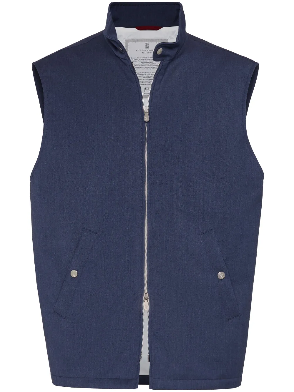 

Фланелевый жилет Brunello Cucinelli, синий