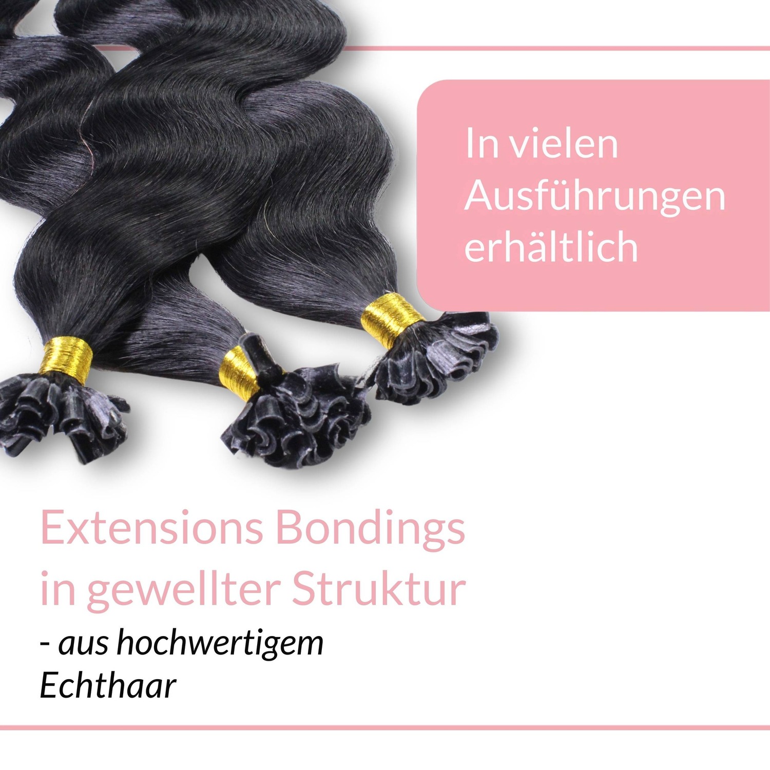 Накладные волосы bonding extensions echthaar #2/0 schwarz 1g Hair2Heart, 60cm, количество 25 шт. — фото 3