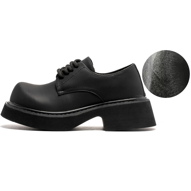 Туфли мужские Men"s Casual Men Mid-Top Weishibangwei, цвет Black Fleece-Lined — фото 3