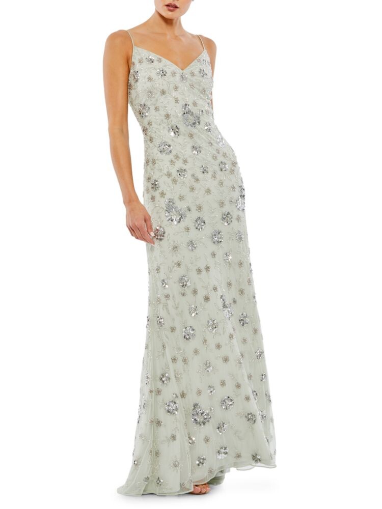

Украшенное платье без рукавов Mac Duggal, цвет White Silver