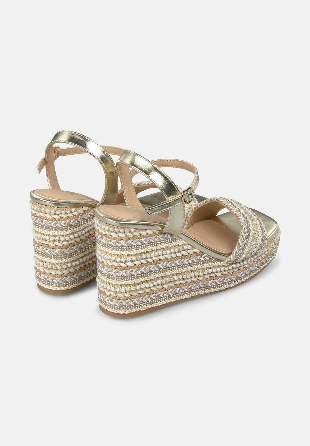 Босоножки на танкетке PUNTERA Y CIERRE CON HEBILLA - High heeled sandals Alma Blue, золотой — фото 3