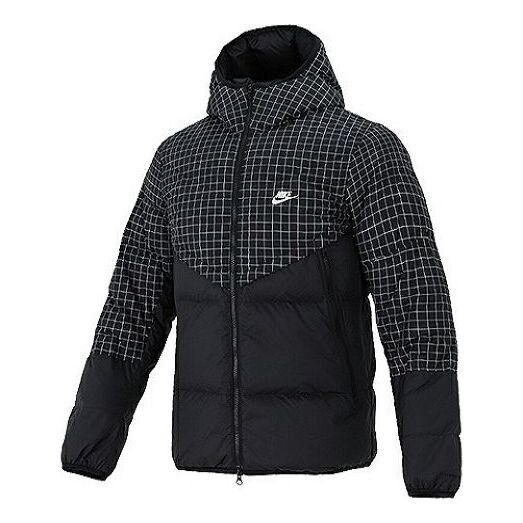 

Пуховик Nike Splicing Sports Stay Warm hooded down Jacket Black, черный
