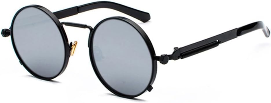 

Панк-солнцезащитные очки для мужчин и женщин, ретро, ​​круглые, в стиле «паровой ковер», маленькие круглые, винтажные, в металлической оправе, очки для вождения KTUCN, Black Mercury