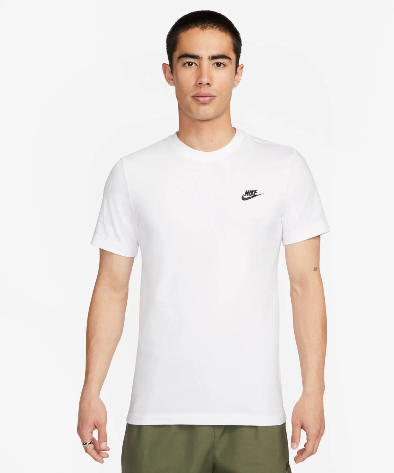 Мужская футболка из хлопка Nike NSW Club с вышитым логотипом Futura белая