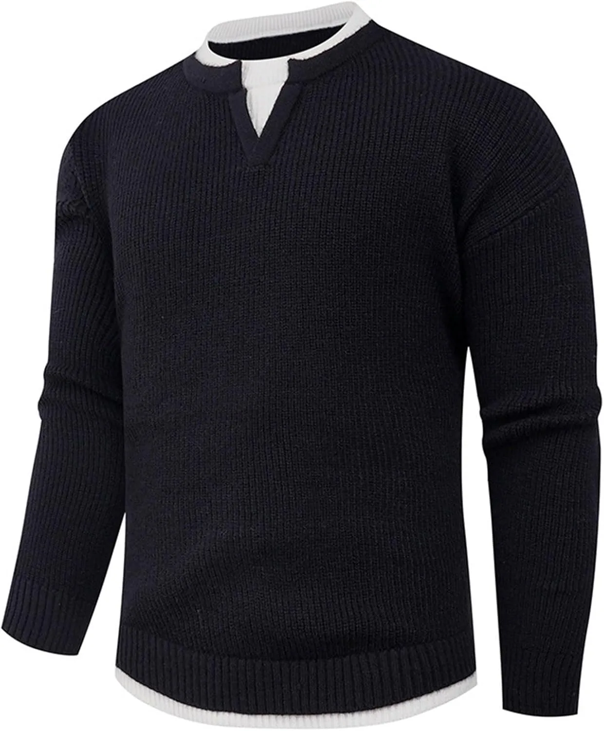 

Мужской свитер-пуловер Slim Fit легкий вязаный