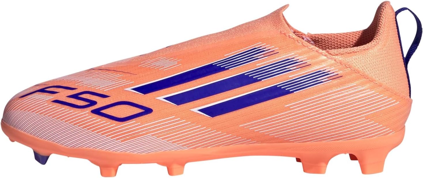 

Детские кроссовки Adidas F50 League без шнурков для твердых/универсальных покрытий (унисекс), белый/синий/оранжевый